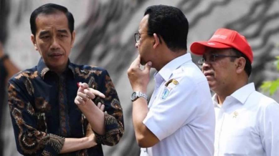 Presiden Joko Widodo dan Gubernur DKI Jakarta Anies Baswedan