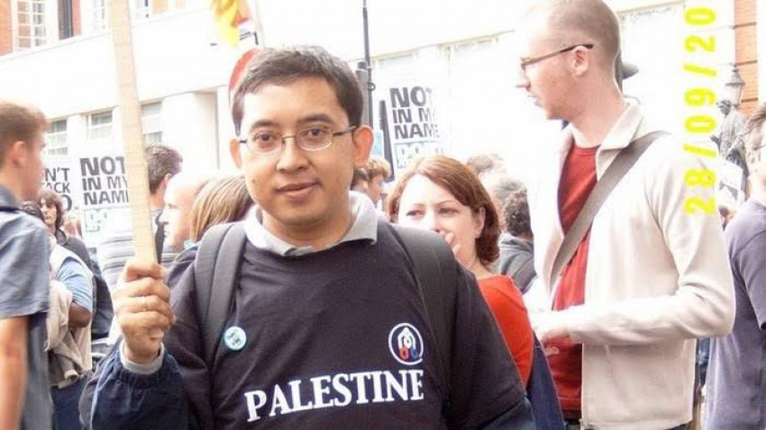 Fadli Zon saat demo dukung negara Palestina di London (Sumber foto : Istimewa)